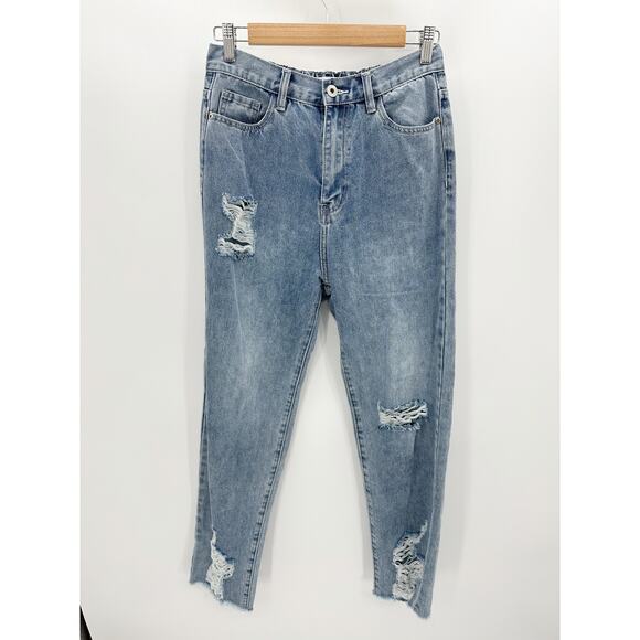 Dance & Marvel Light Wash Blue Distressed Denim Cotton Jeans Women's Size 4 - Picture 1 of 9